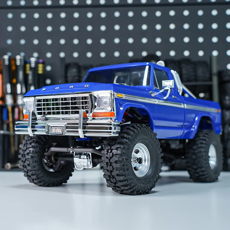 INJORA CNC Aluminum Front Rear Bumper With Dual Exhaust For 1/18 TRX4M High Trail F150 - Image 7