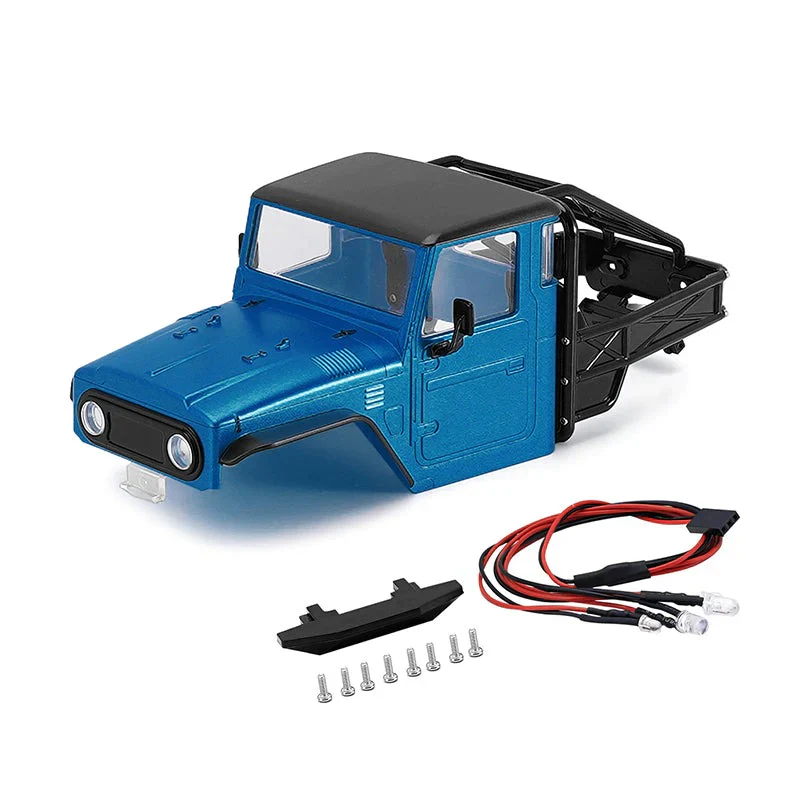 INJORA IR40 Half Truck Hard Plastic Body With Cage For 1/18 TRX4M Defender Bronco - BLUE