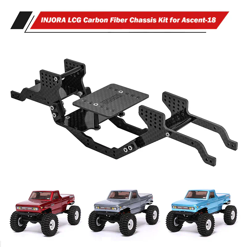 INJORA LCG Carbon Fiber Chassis Kit for 1/18 Redcat Ascent18 - Image 2