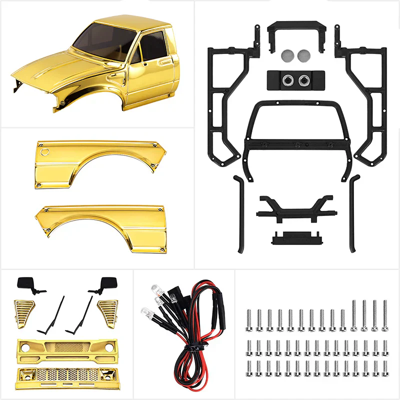 INJORA Limited Edition IR60-24 Pickup Hard Body for SCX24 C10 JLU Bronco Base Camp 4Runner (Gold) - Image 8