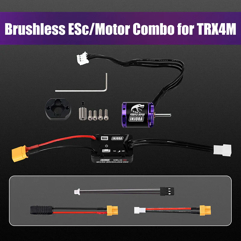 INJORA MBL32 G2 Waterproof Brushless ESC & 1721 Purple Viper Motor for 1/18 TRX4M Ascent-18 - Image 3