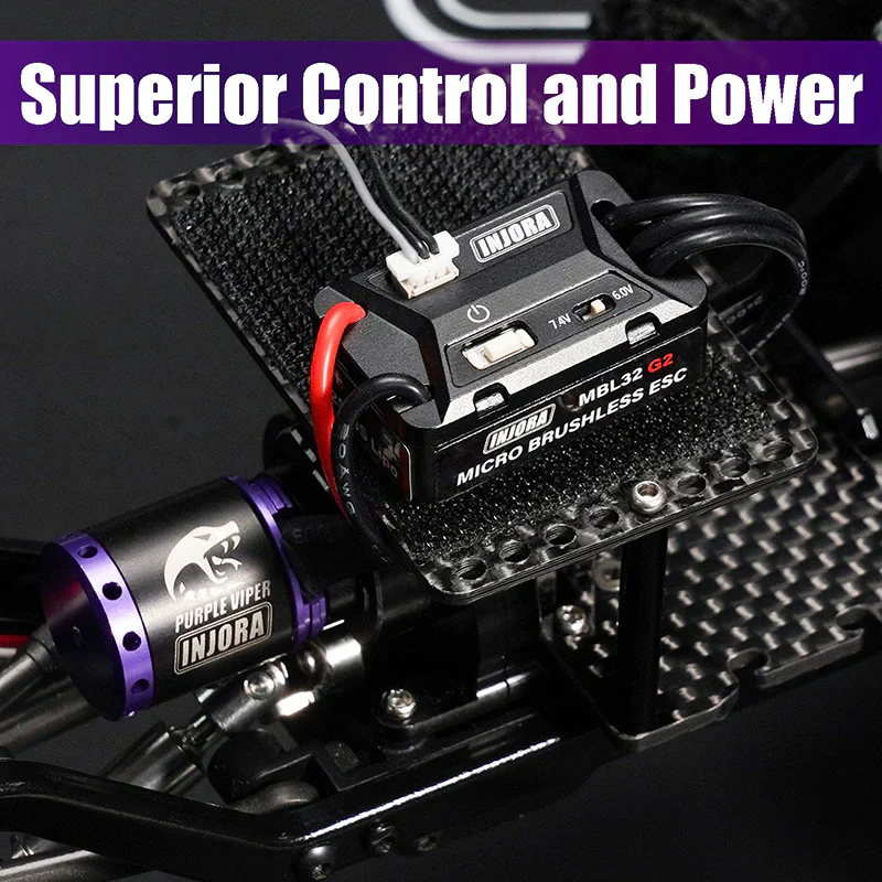 INJORA MBL32 G2 Waterproof Brushless ESC & 1721 Purple Viper Motor for 1/18 TRX4M Ascent-18 - Image 4