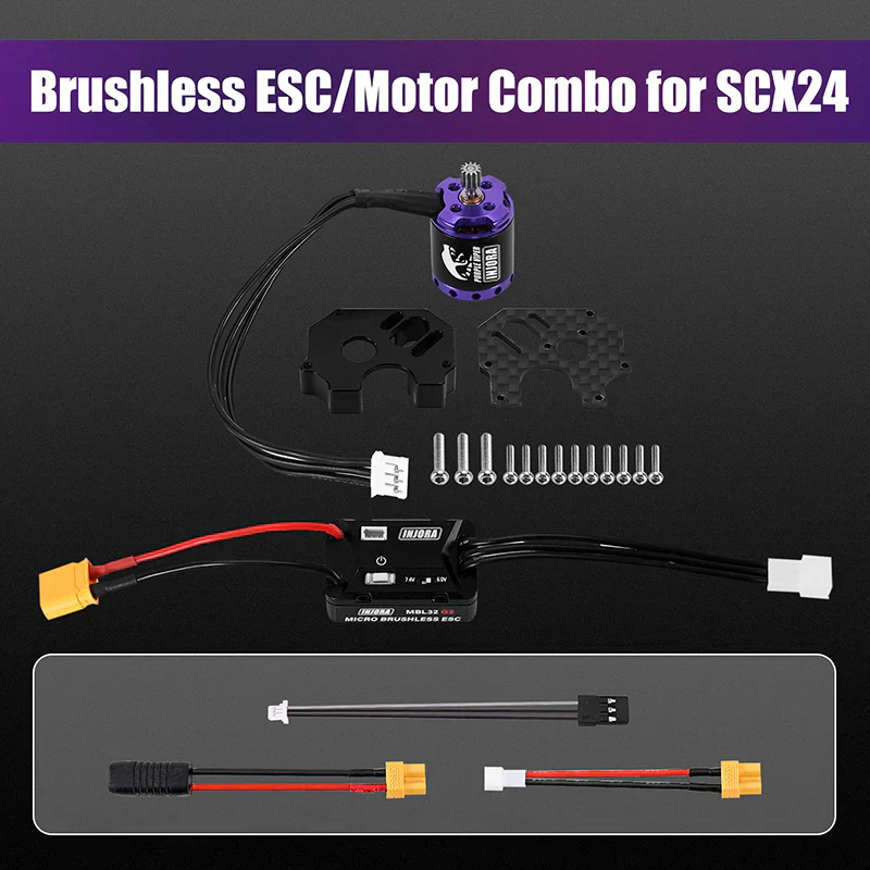 INJORA MBL32 G2 Waterproof Brushless ESC & 1721 Purple Viper Motor for 1/24 SCX24 - Image 6