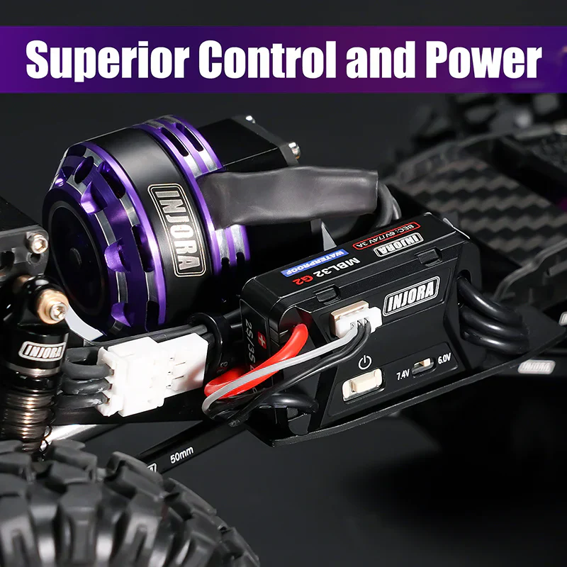 INJORA MBL32 G2 Waterproof Brushless ESC & 2204 Fat Viper Motor for 1/24 SCX24 - Image 6
