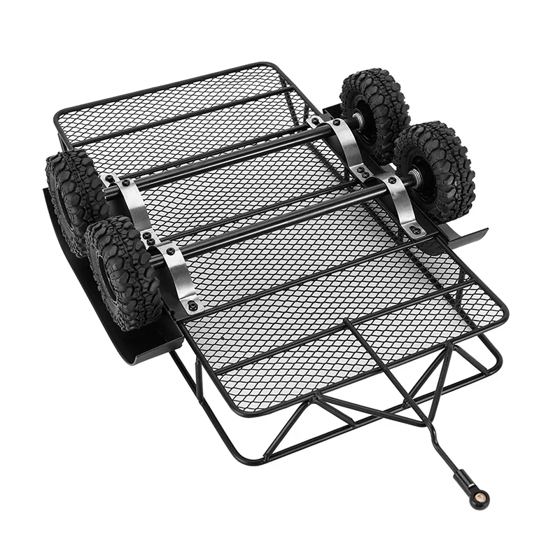 INJORA Metal Hitch Mount Trailer For 1/18 RC Crawler TRX4M - Image 2