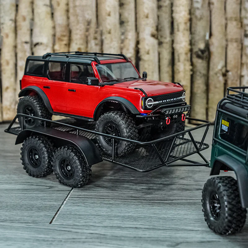 INJORA Metal Hitch Mount Trailer For 1/18 RC Crawler TRX4M - Image 7