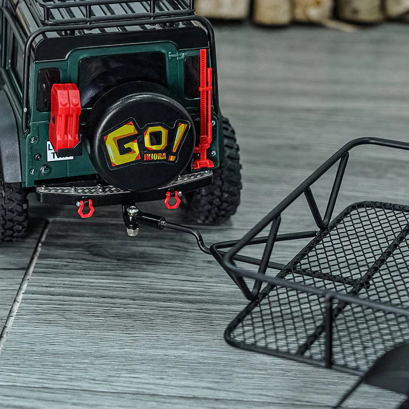 INJORA Metal Hitch Mount Trailer For 1/18 RC Crawler TRX4M - Image 8