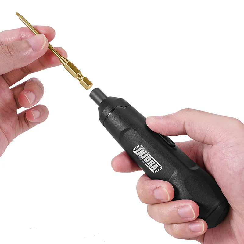 INJORA Mini Cordless Electric Screwdriver Set With 8 Bits For 1/18 1/24 RC Crawlers - Image 7