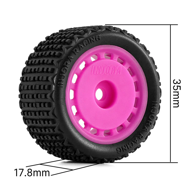INJORA Pre-mounted Pin Buggy Tires & Wheels for 1/28 Losi Micro-T - Image 11