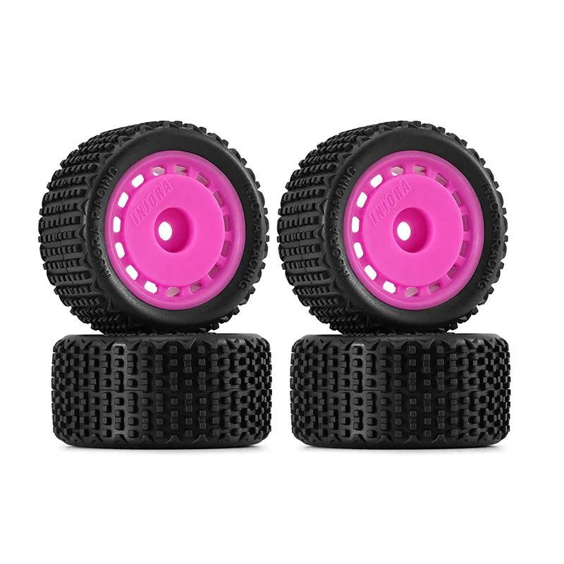 INJORA Pre-mounted Pin Buggy Tires & Wheels for 1/28 Losi Micro-T - Image 2