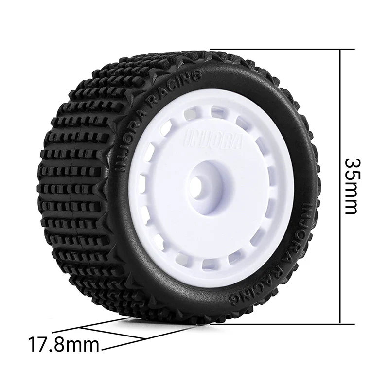 INJORA Pre-mounted Pin Buggy Tires & Wheels for 1/28 Losi Micro-T - Image 4