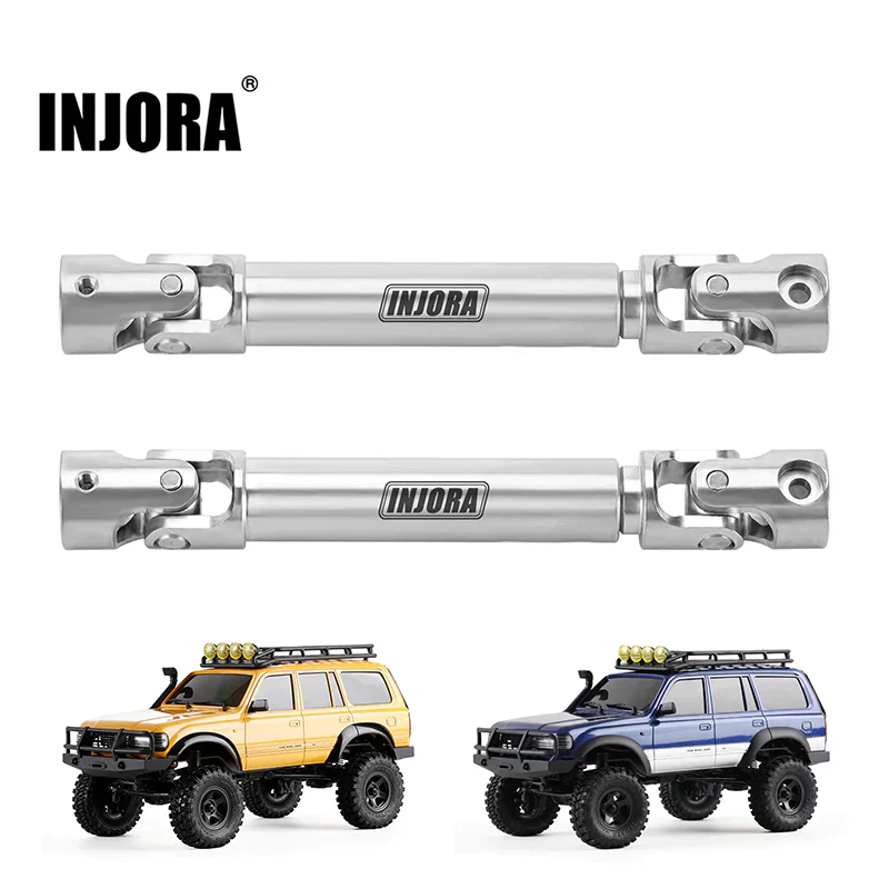 INJORA Stainless Steel Drive Shafts With D Shaped Hole For 1/18 FMS FCX18