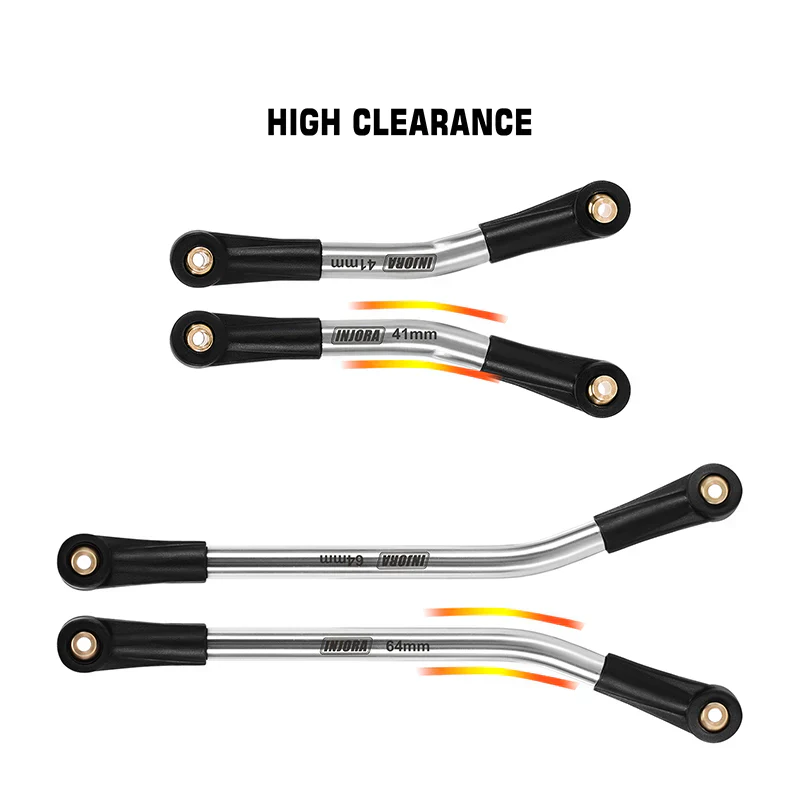 INJORA Stainless Steel High Clearance Links for 1/24 SCX24 GX470 - Image 8