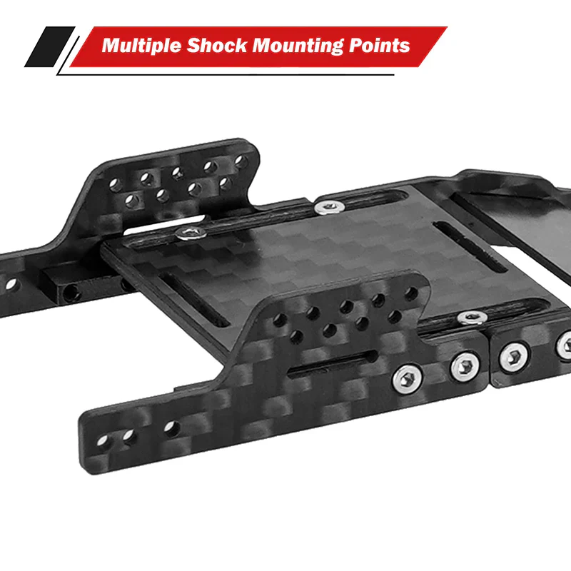 INJORA Universal LCG Carbon Fiber Chassis Frame Kit for 1/24 SCX24 - Image 5