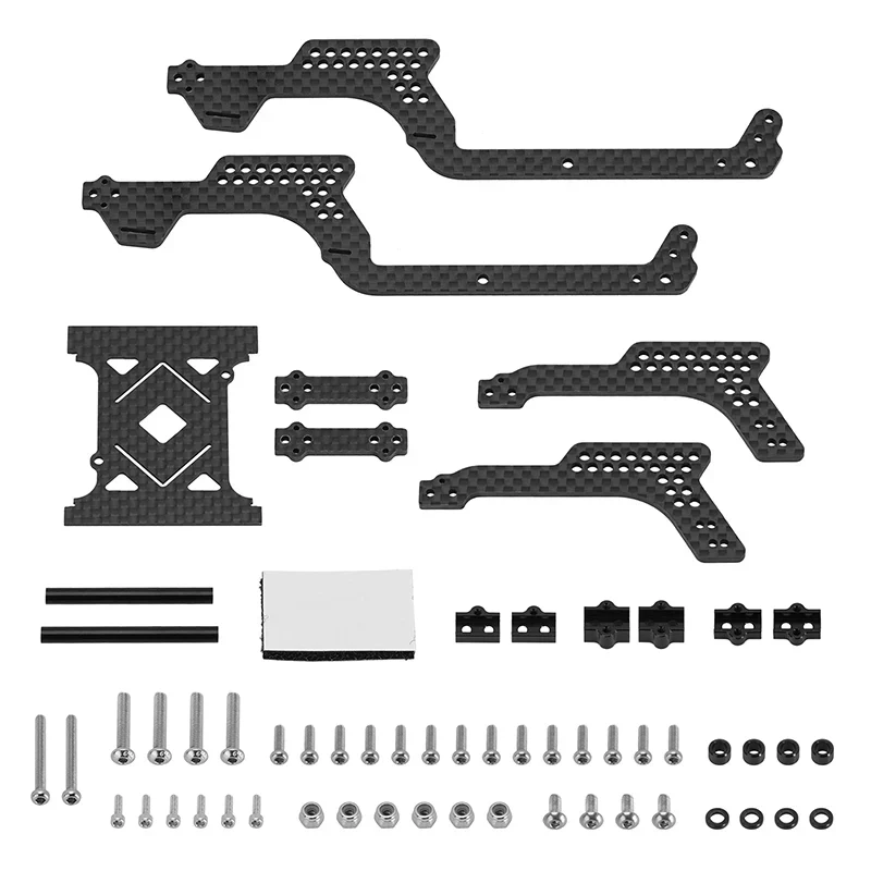 INJORA Universal LCG Chassis Frame Kit for 1/18 TRX4M (Carbon Fiber) - Image 2