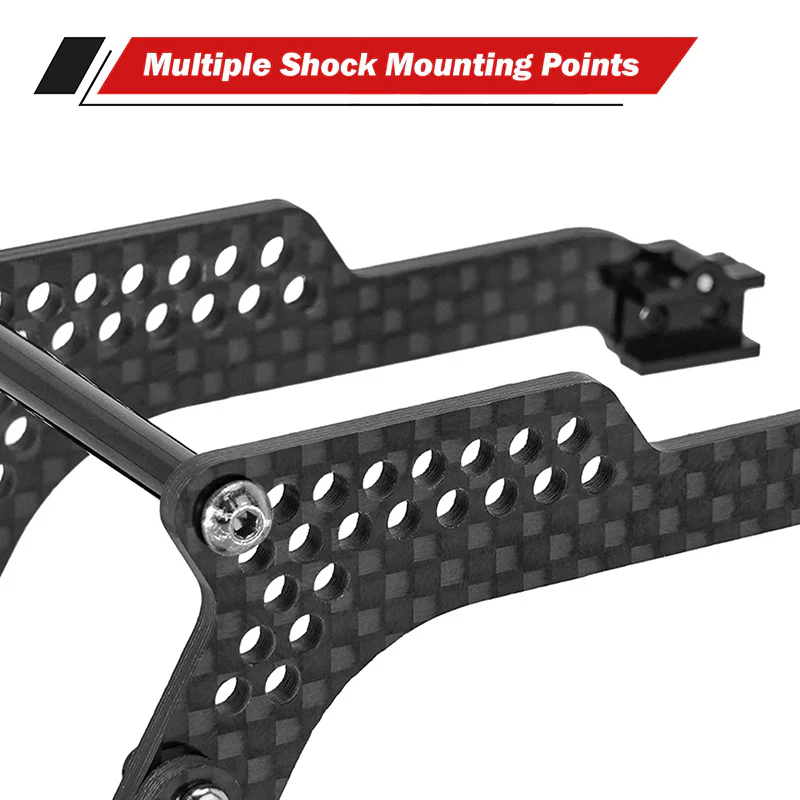INJORA Universal LCG Chassis Frame Kit for 1/18 TRX4M (Carbon Fiber) - Image 6