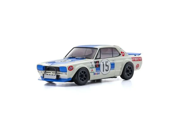 Kyosho MINI-Z AWD NISSAN SKYLINE 2000GT-R (KPGC10) Racing 1972 #15 - BLUE - Image 3