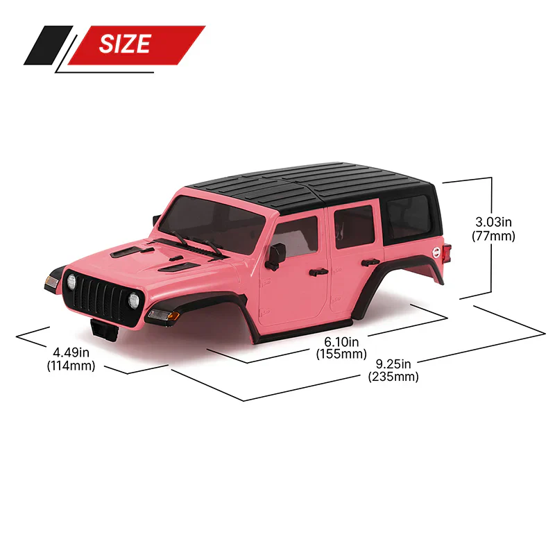 [Limited Edition] INJORA Pink Hard Top Body for 155mm 1/18 TRX4M Bronco Defender - Image 4