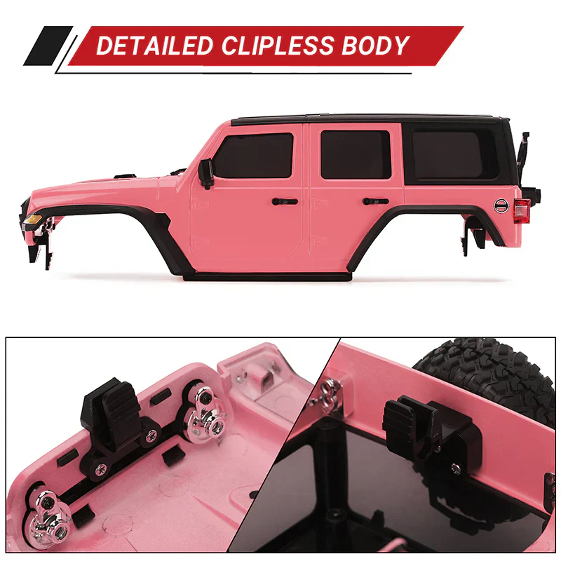 [Limited Edition] INJORA Pink Hard Top Body for 155mm 1/18 TRX4M Bronco Defender - Image 6