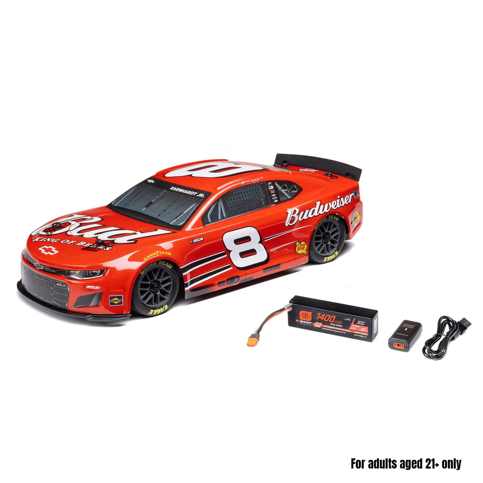 Losi 1/12 NASCAR Dale Earnhardt Jr. No. 8 Budweiser (Battery & Charger Included) - Image 2