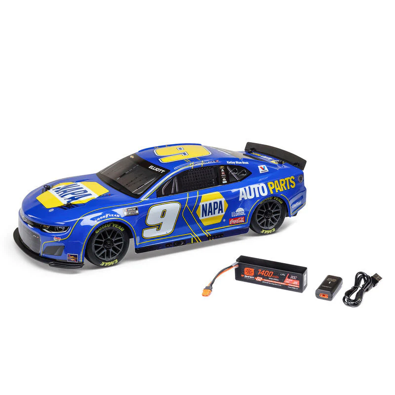 Losi 1/12 NASCAR RC Racecar Chase Elliott No. 9 NAPA 2025 Chevrolet Camaro ZL1 2S AWD RTR Brushed On-Road (Battery & Charger Included) - Image 2