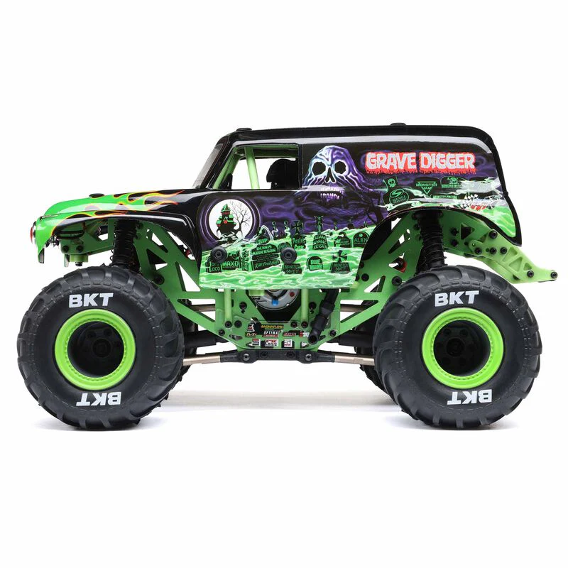 Losi 1/18 Mini LMT 4X4 Brushed Monster Truck RTR  Grave Digger - GREEN - Image 13