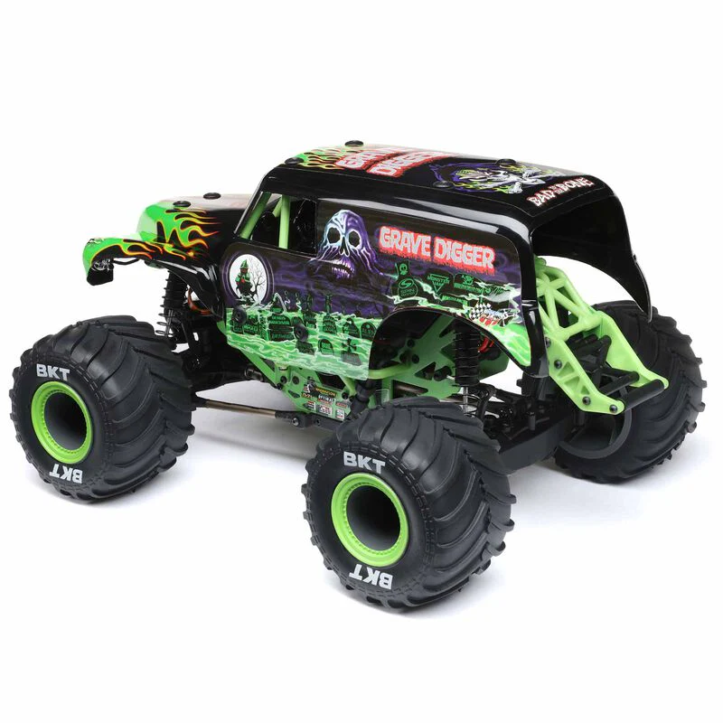 Losi 1/18 Mini LMT 4X4 Brushed Monster Truck RTR  Grave Digger - GREEN - Image 14