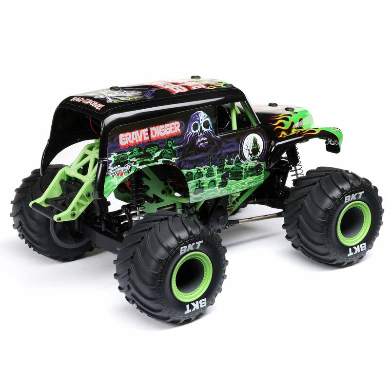 Losi 1/18 Mini LMT 4X4 Brushed Monster Truck RTR  Grave Digger - GREEN - Image 16