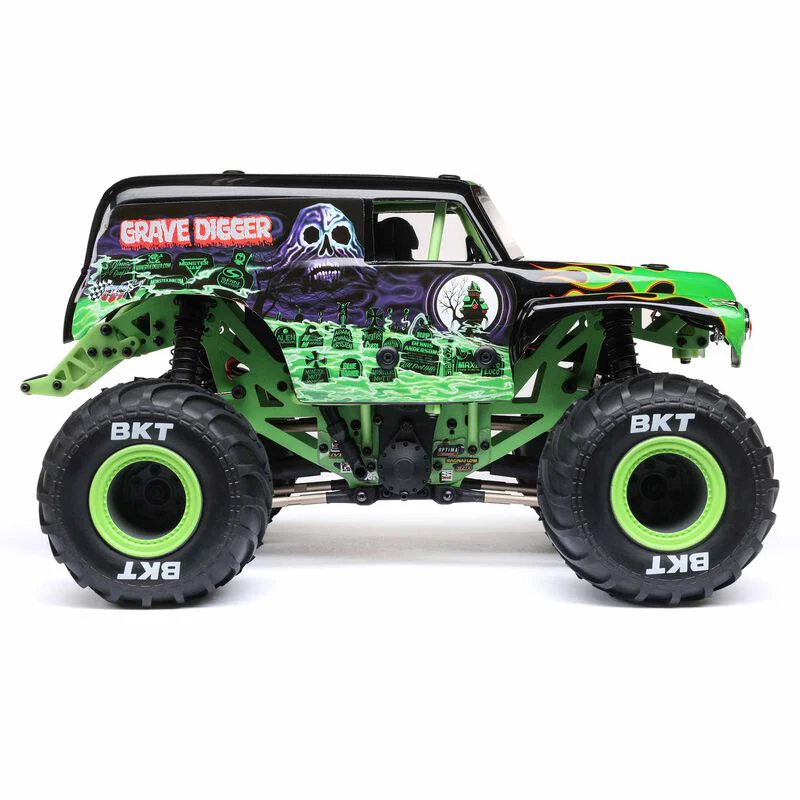 Losi 1/18 Mini LMT 4X4 Brushed Monster Truck RTR  Grave Digger - GREEN - Image 17