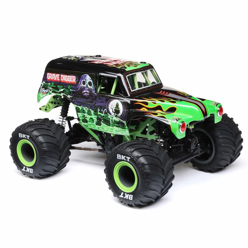 Losi 1/18 Mini LMT 4X4 Brushed Monster Truck RTR  Grave Digger - GREEN - Image 18