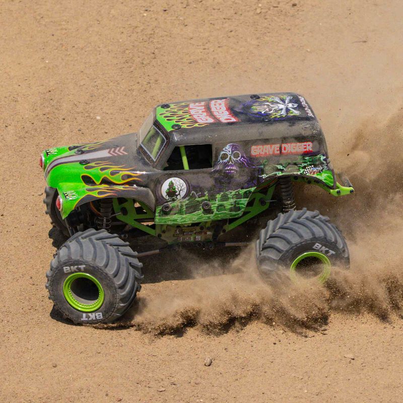Losi 1/18 Mini LMT 4X4 Brushed Monster Truck RTR  Grave Digger - GREEN - Image 3