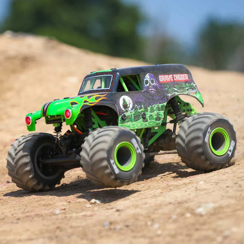 Losi 1/18 Mini LMT 4X4 Brushed Monster Truck RTR  Grave Digger - GREEN - Image 5