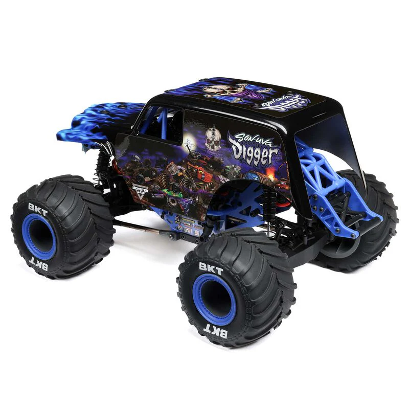 Losi 1/18 Mini LMT 4X4 Brushed Monster Truck RTR Son-Uva Digger - BLUE - Image 14