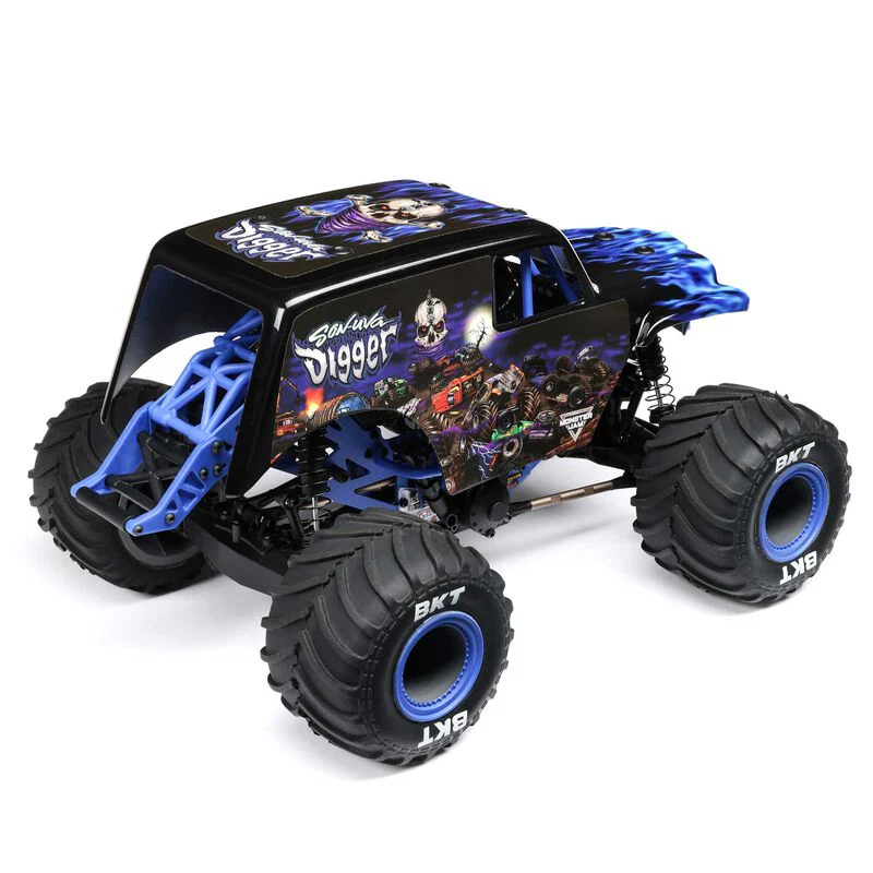 Losi 1/18 Mini LMT 4X4 Brushed Monster Truck RTR Son-Uva Digger - BLUE - Image 16