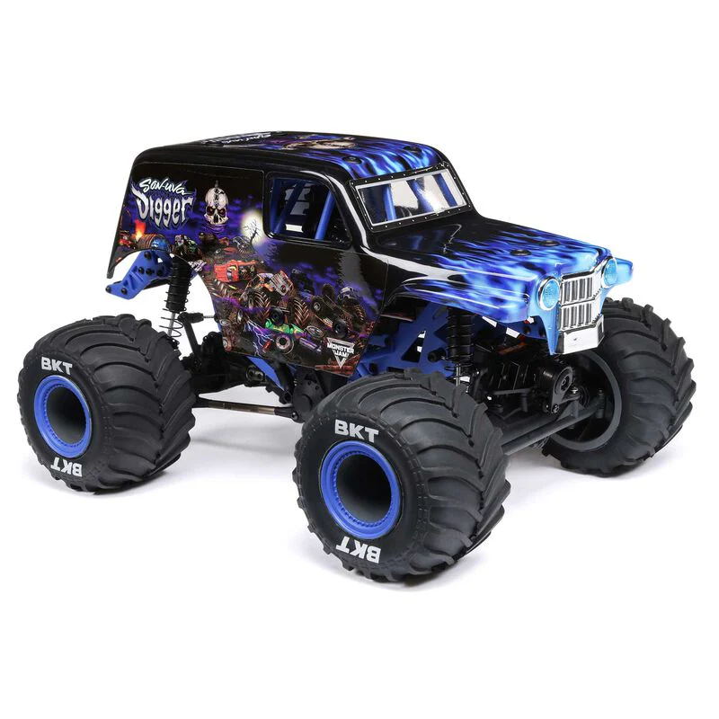 Losi 1/18 Mini LMT 4X4 Brushed Monster Truck RTR Son-Uva Digger - BLUE - Image 18