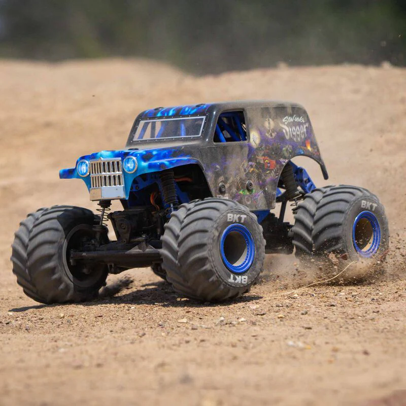 Losi 1/18 Mini LMT 4X4 Brushed Monster Truck RTR Son-Uva Digger - BLUE - Image 4