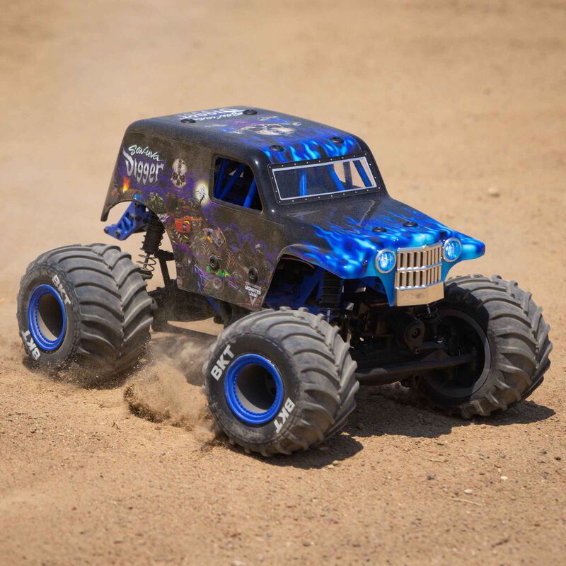 Losi 1/18 Mini LMT 4X4 Brushed Monster Truck RTR Son-Uva Digger - BLUE - Image 5