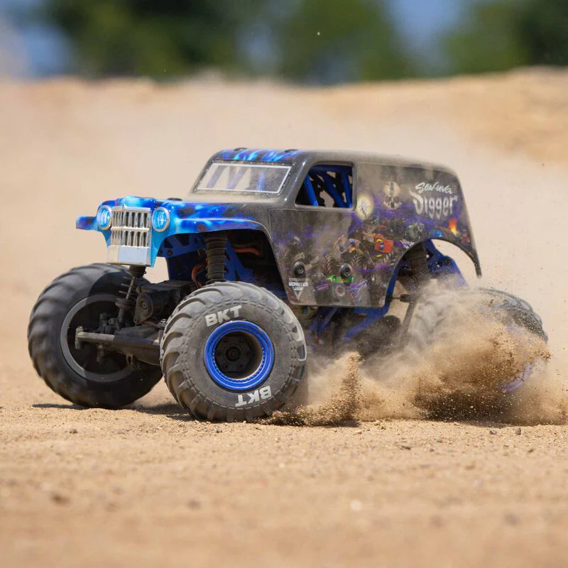 Losi 1/18 Mini LMT 4X4 Brushed Monster Truck RTR Son-Uva Digger - BLUE - Image 6
