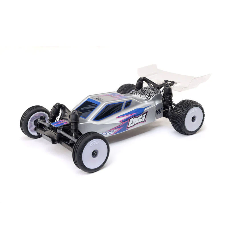 Losi 1/24 Micro-B 2WD Buggy RTR (Silver) With Nexx Racing Adjustable Turnbuckle Set, Caster Blocks, Spindles Micro-B & Rear Hub - Big Savings $22.53 Off - Image 2