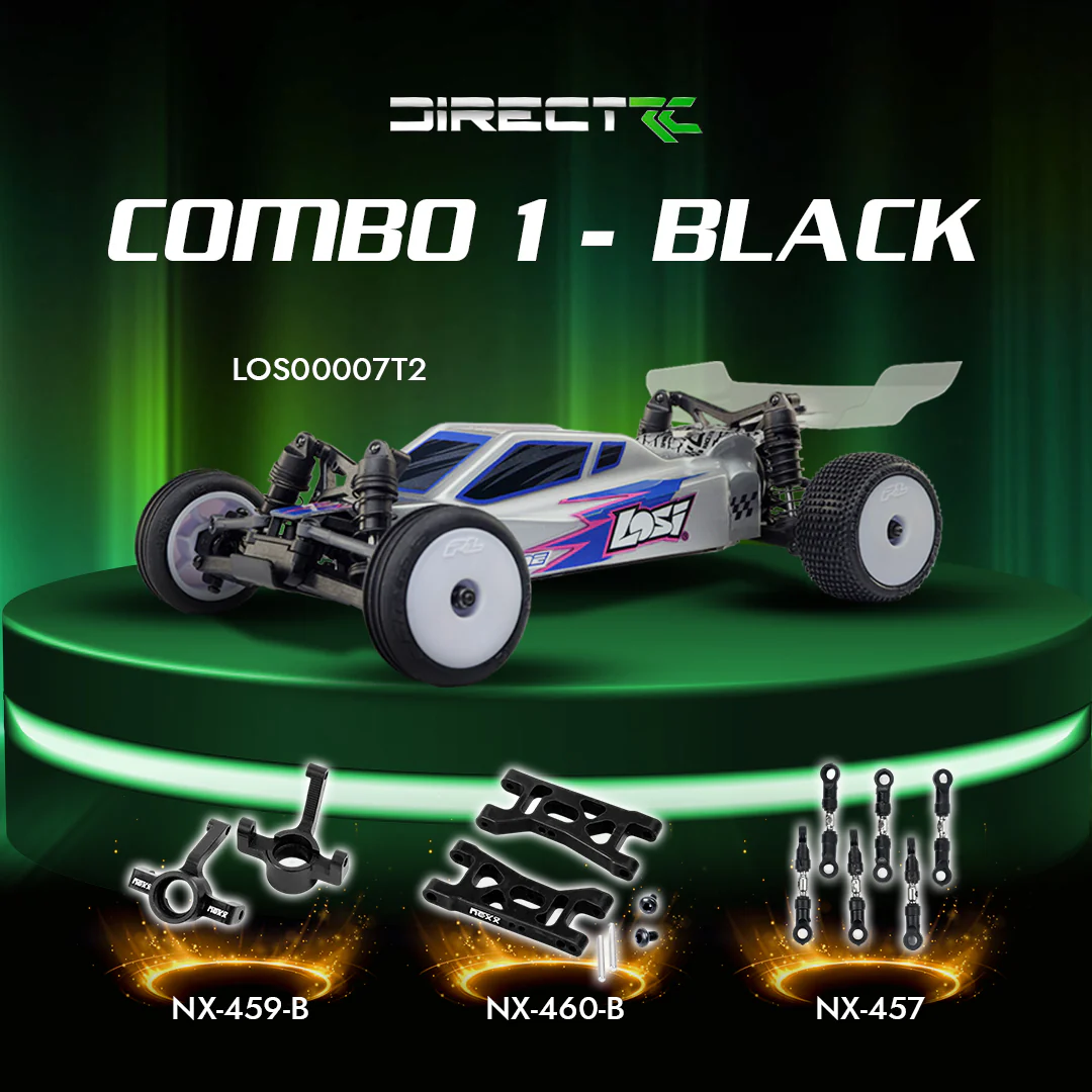 Losi 1/24 Micro-B 2WD Buggy RTR (Silver) With Nexx Racing Adjustable Turnbuckle Set, Front &Rear Suspension Arms - Big Savings $19.56 Off