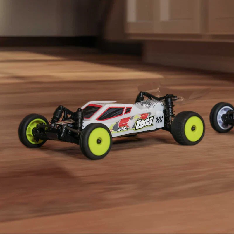 Losi 1/24 Micro-B 2WD Buggy RTR (White) With TORQ Coreless Titanium Gear 7g Micro Servo, aluminum servo horn, Servo Mount & PULSE 500mah 2S 7.4V 60C LiPo Battery - Big Savings $19.52 Off - Image 9