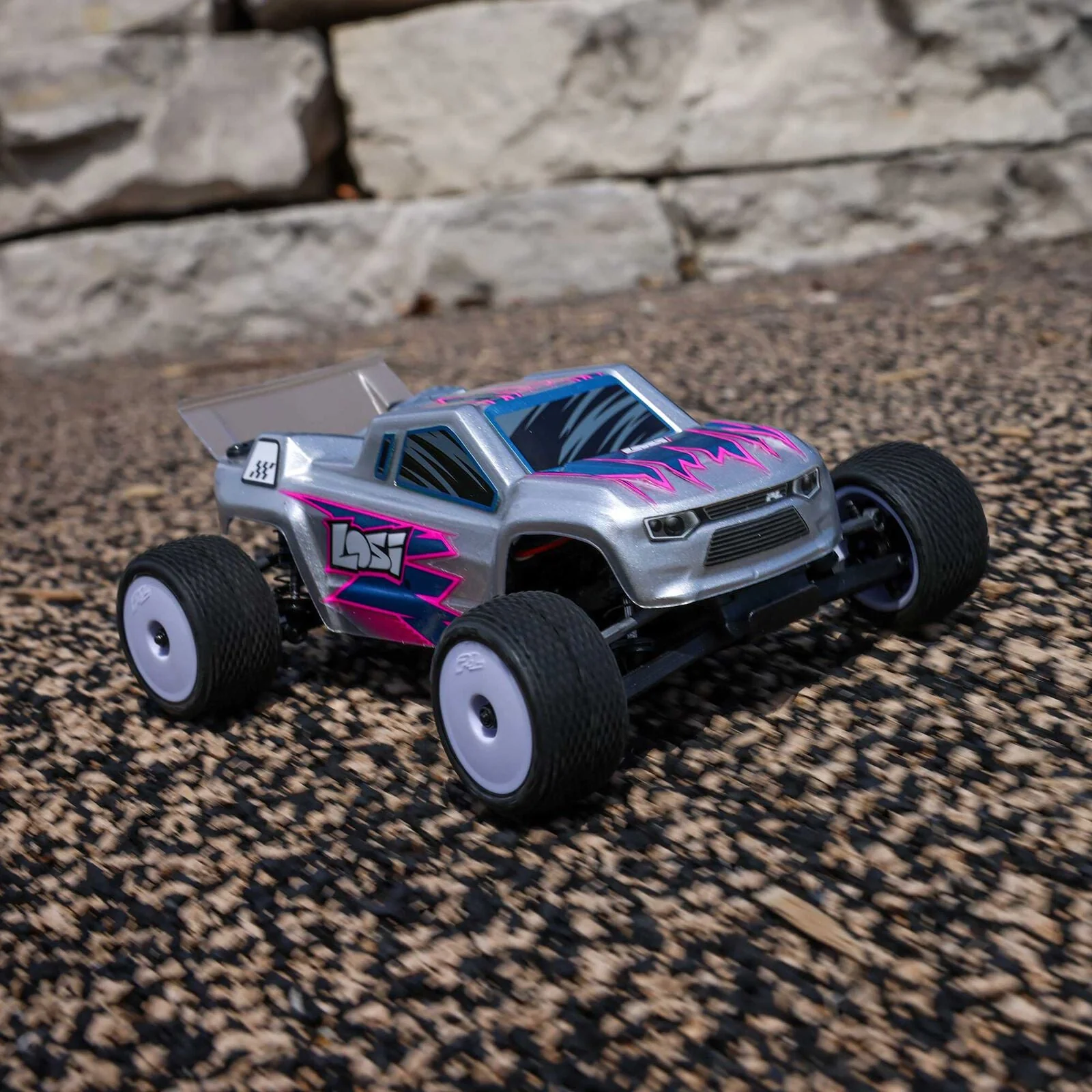Losi 1/28 Micro-T 2S 2WD RTR Stadium Truck (Battery & Charger Included) - Silver - Image 12