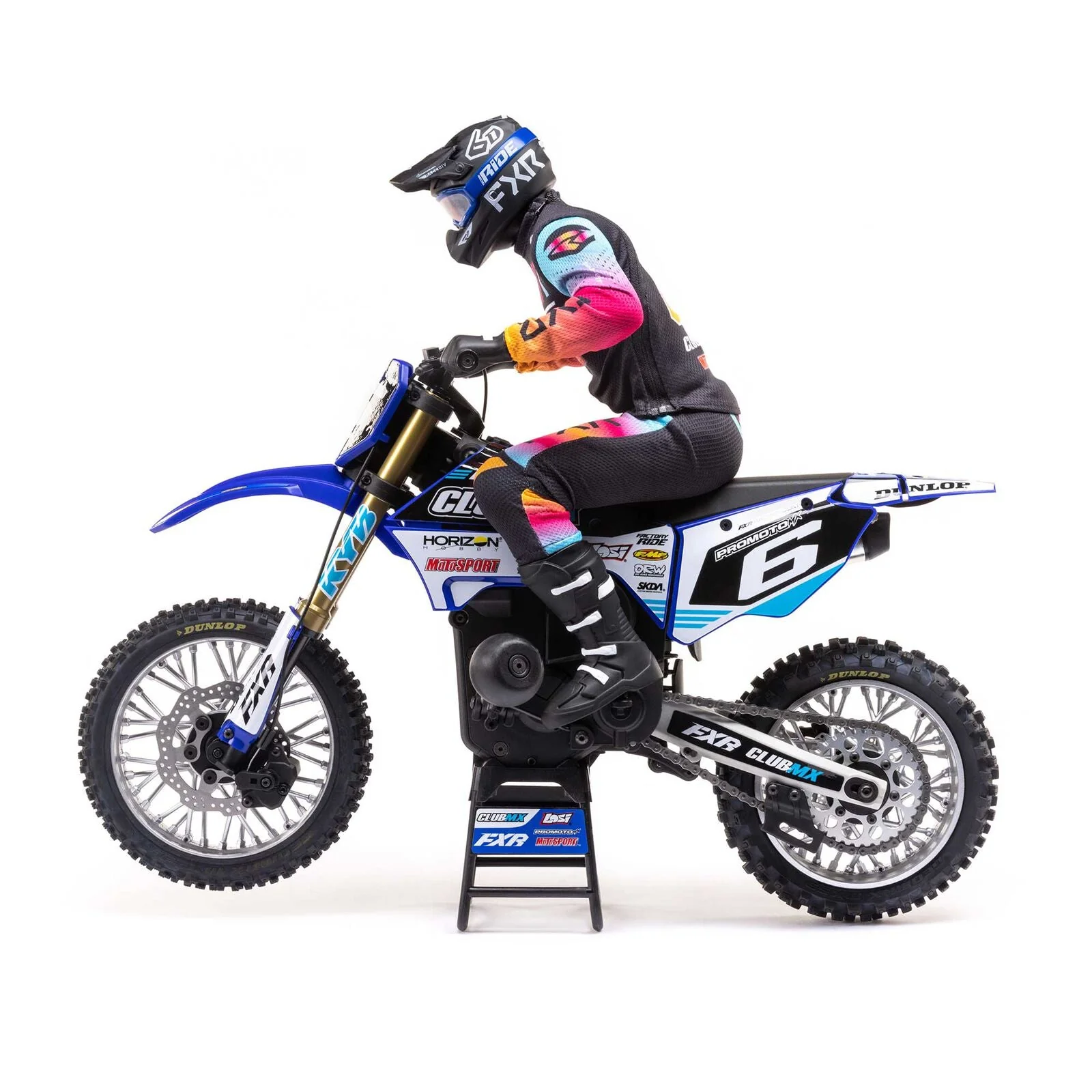 Losi 1/4 Promoto-MX Motorcycle RTR, Club MX - BLUE - Image 4