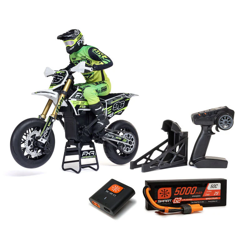 Losi 1/4 Promoto-SM FXR Supermoto Motorcycle RTR (Battery and Charger Included) - White - Image 26