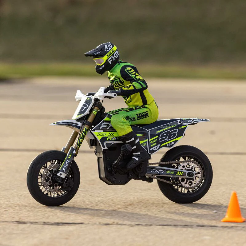 Losi 1/4 Promoto-SM FXR Supermoto Motorcycle RTR (Battery and Charger Included) - White - Image 4