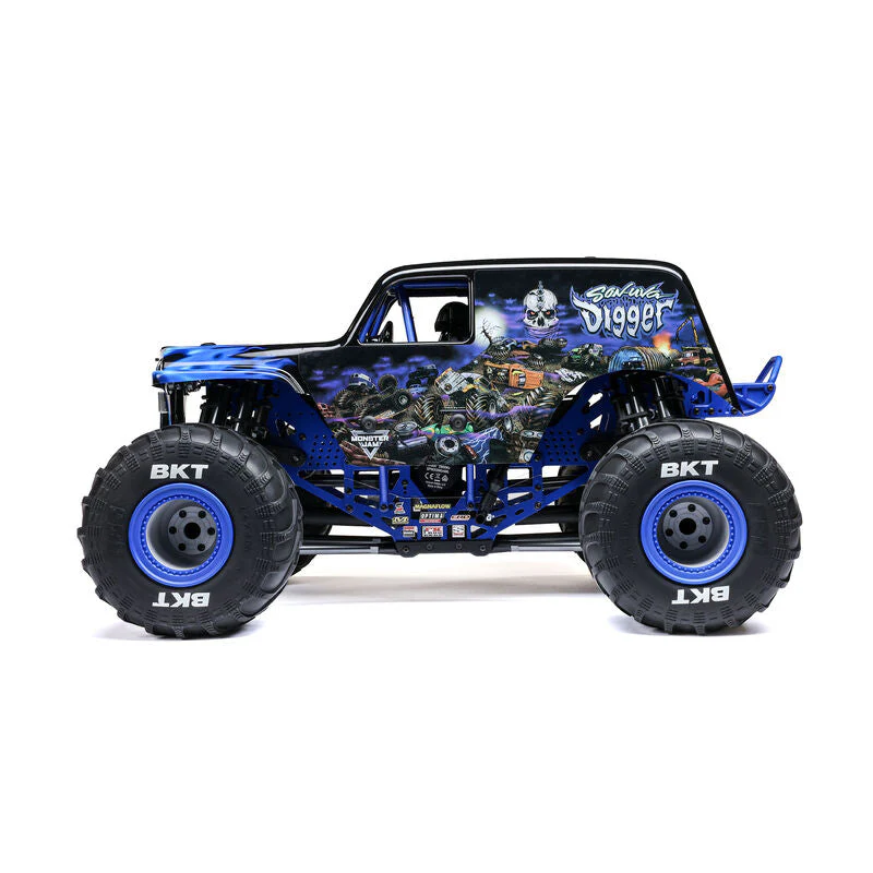 Losi 1/8 LMT 2.0 Son-Uva Digger 4X4 Solid Axle Brushless Monster Truck RTR - Blue - Image 3