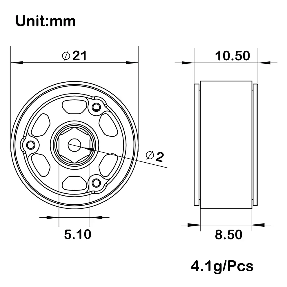 MEUS Racing 0.7-inch Beadlock Wheels Rims Deep-Dish Wheel for 1/30 Axial SCX30 1/32 Redcat Ascent-32 - Image 8