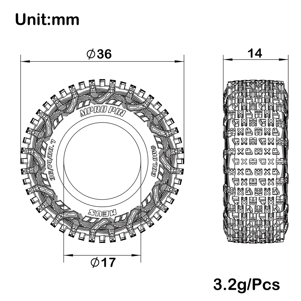 MEUS Racing 0.7-Inch Super Soft Tires for 1/30 Axial SCX30 1/32 Redcat Ascent-32 - Image 13
