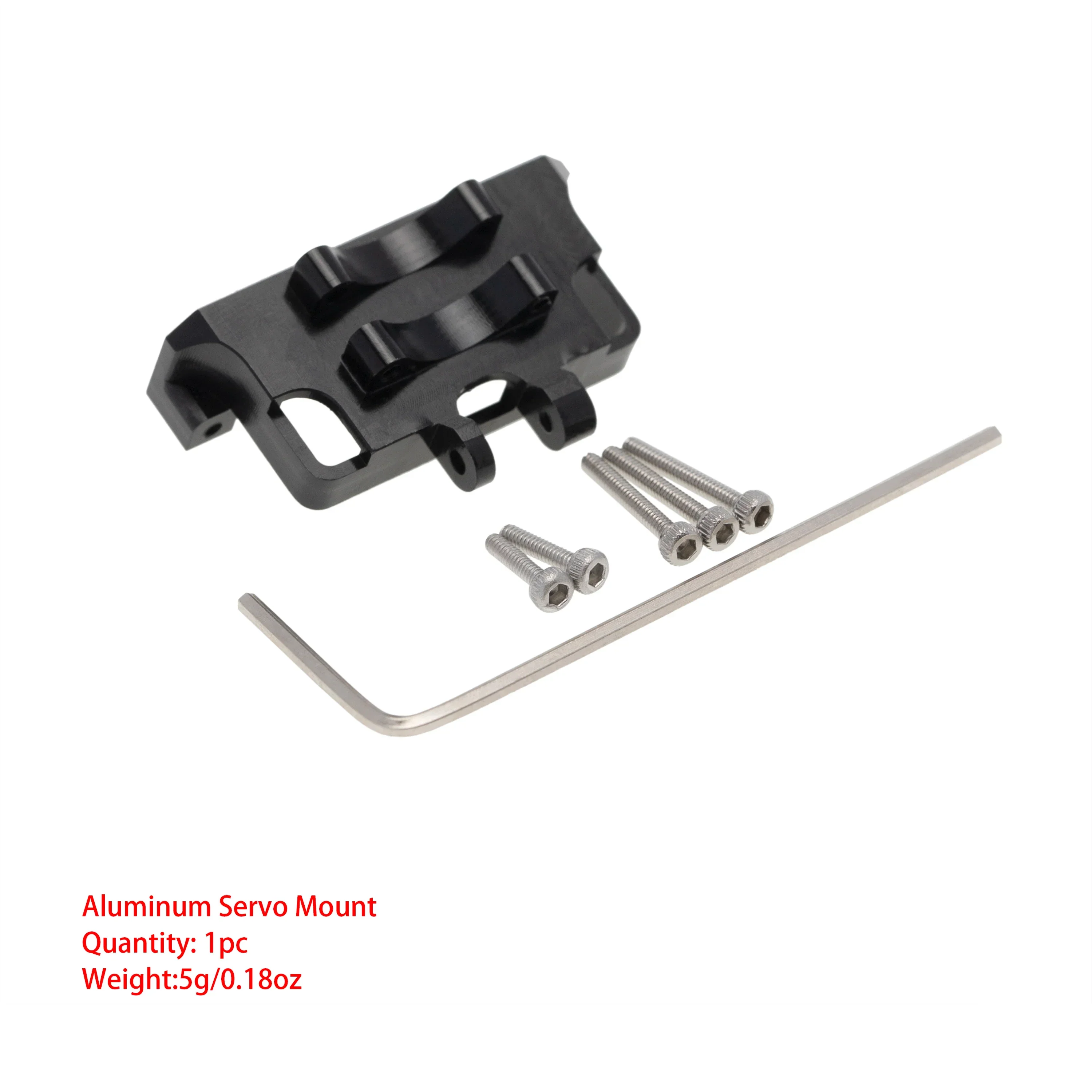 MEUS Racing 1/24 Aluminum Alloy Servo Mount Bracket For Axial SCX24 90081 RC Car Replacement Upgrade Accessories Anti-Rust (Black)
