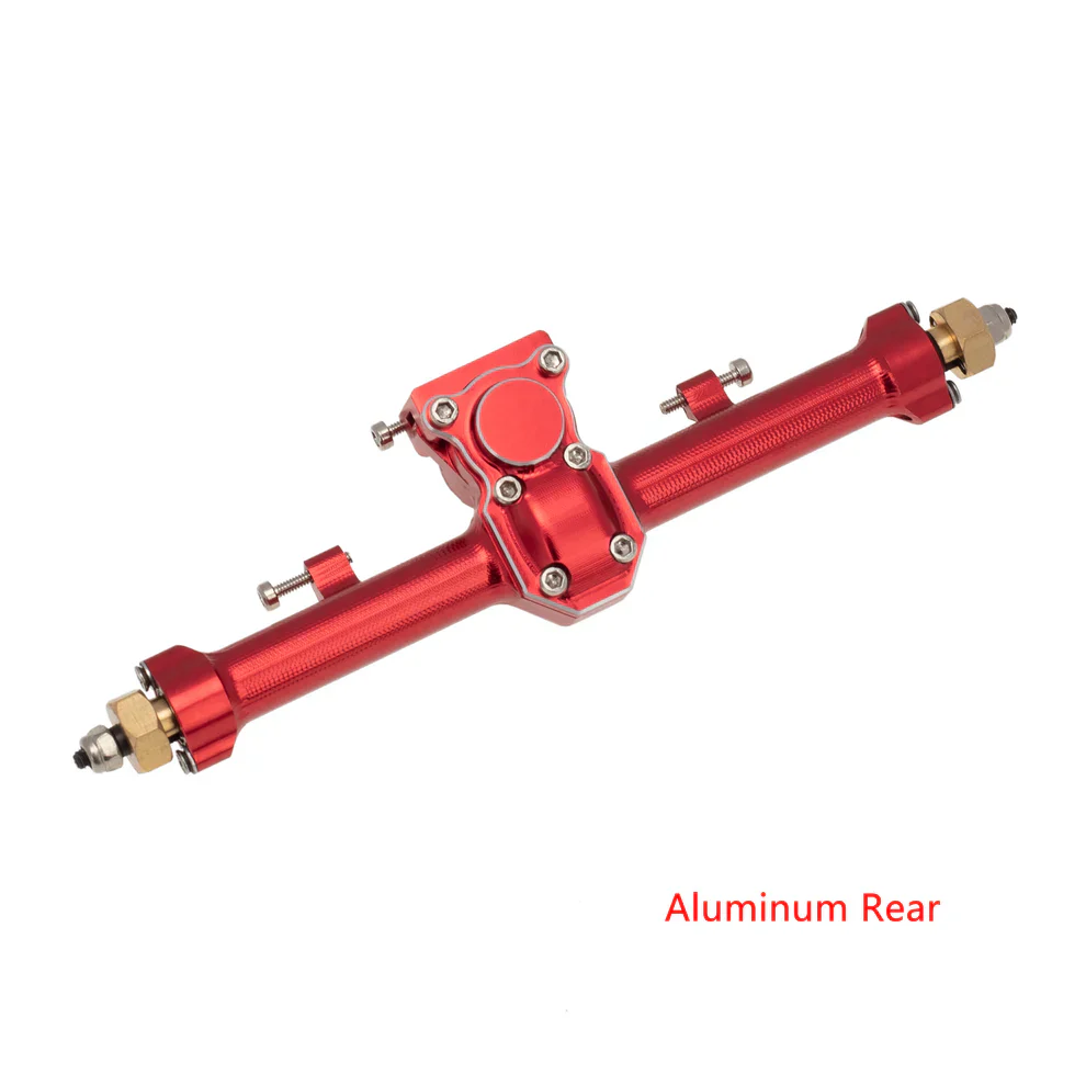 MEUS Racing 1/24 RC Crawler Car CNC Aluminum Front and Rear Axle for SCX24 90081 C10 1/24 RC Crawler Car CNC Aluminum Front and Rear Axle for SCX24 90081 C10 Jeep (Red) - Image 3